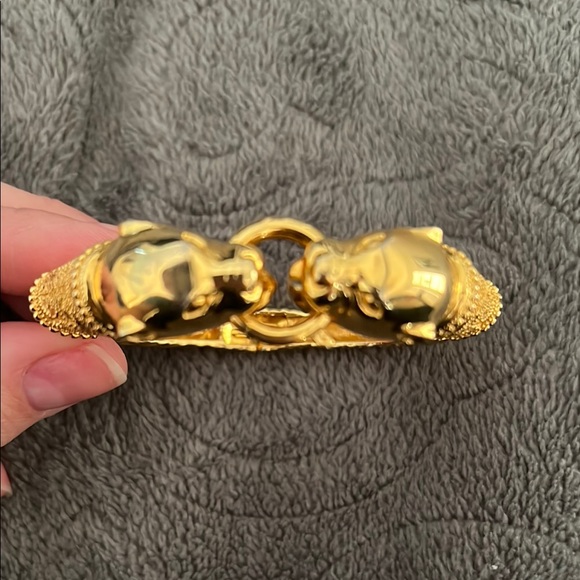 Vintage Joan Rivers Gold Panther Head Bracelet - Picture 3 of 5
